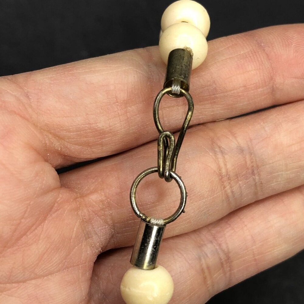 Tribal Boho Gypsy Fetish Carved Ivory Bead Elephant Necklace 3 Strands Engraved - Picture 10 of 11